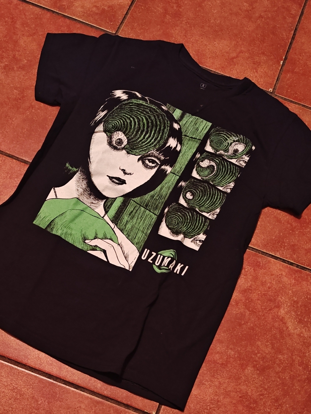 Graphic Black Kids Tee with Green Artwork